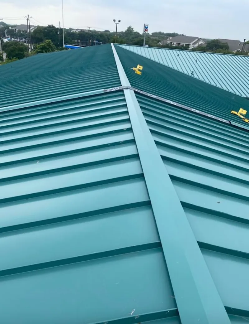 Green commercial metal roof ridge and valley for Metal Roof Repair in Port Hueneme
